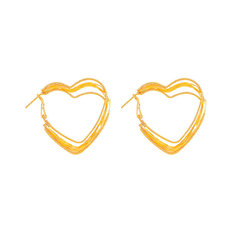 Pendientes de corazón para mujer, diseño exclusivo de alta gama y estilo de moda.