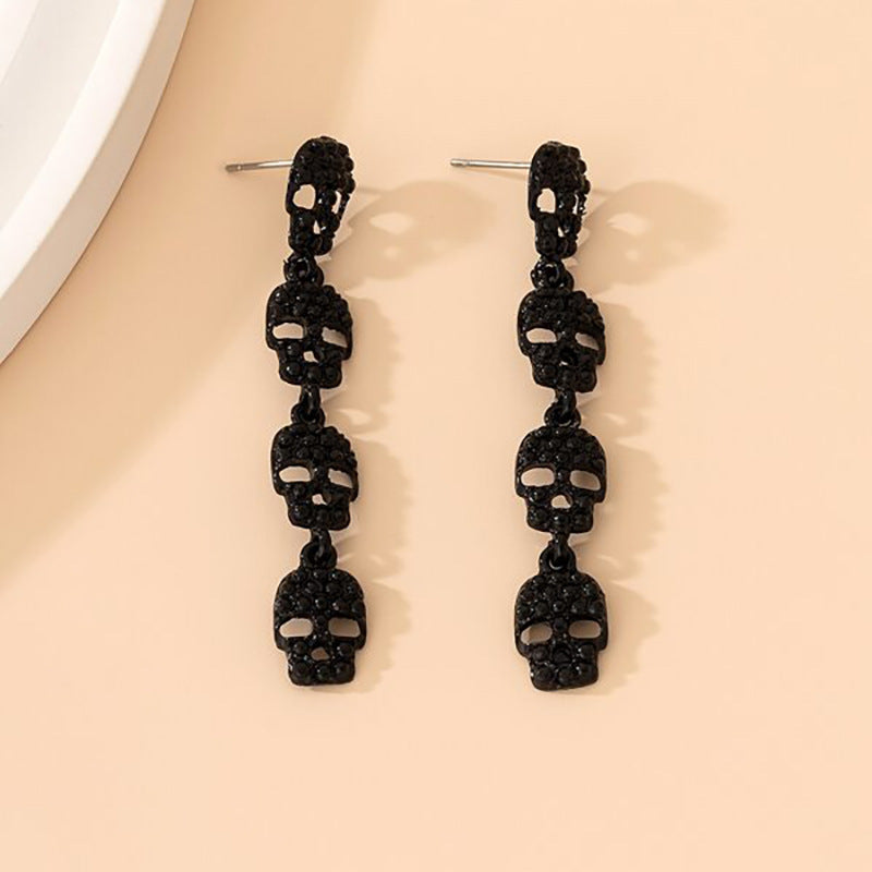 Pendientes Oscuros de Calavera para Halloween