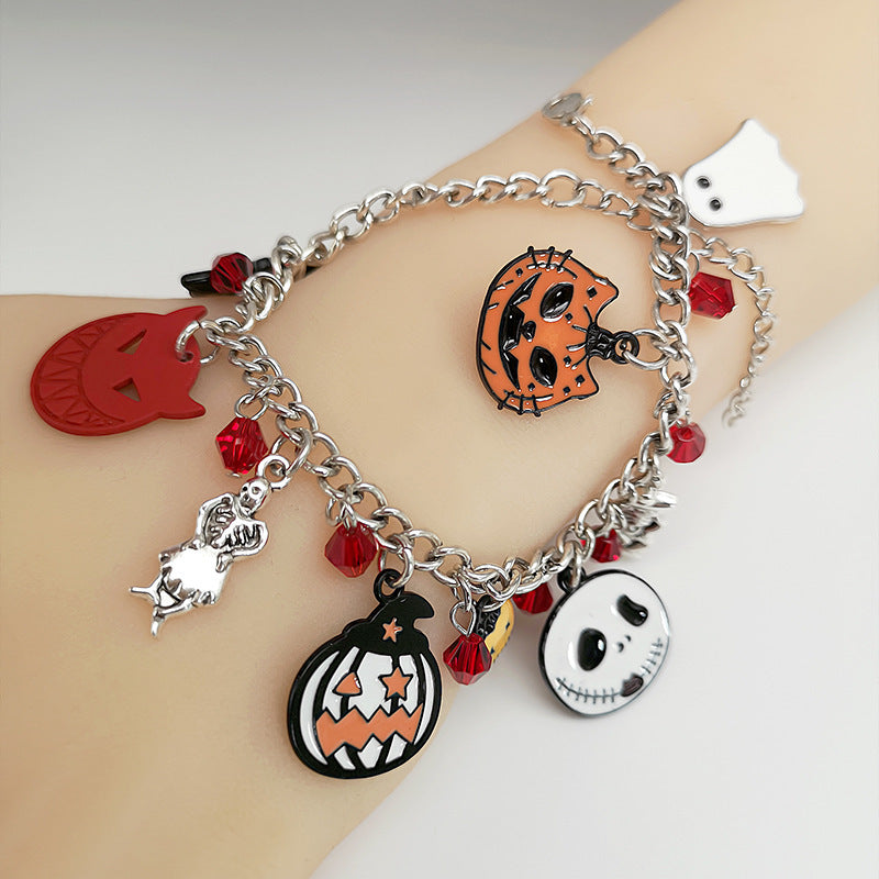 Pulsera de Halloween con Calabaza, Calavera y Fantasma