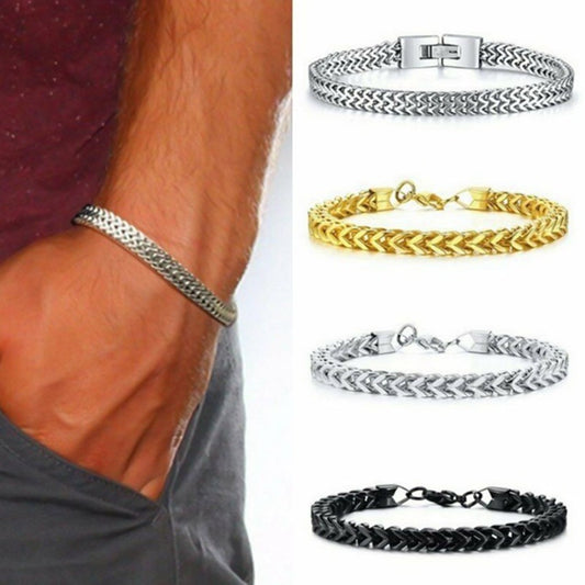 Pulsera de Cadena de Acero Inoxidable para Hombre.