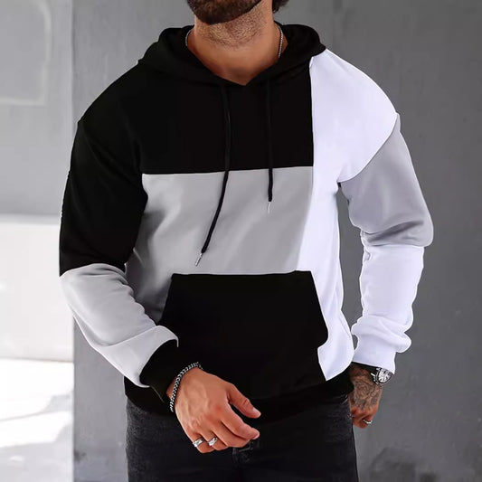 Sudadera con capucha para hombre con patrón a juego en 3D.