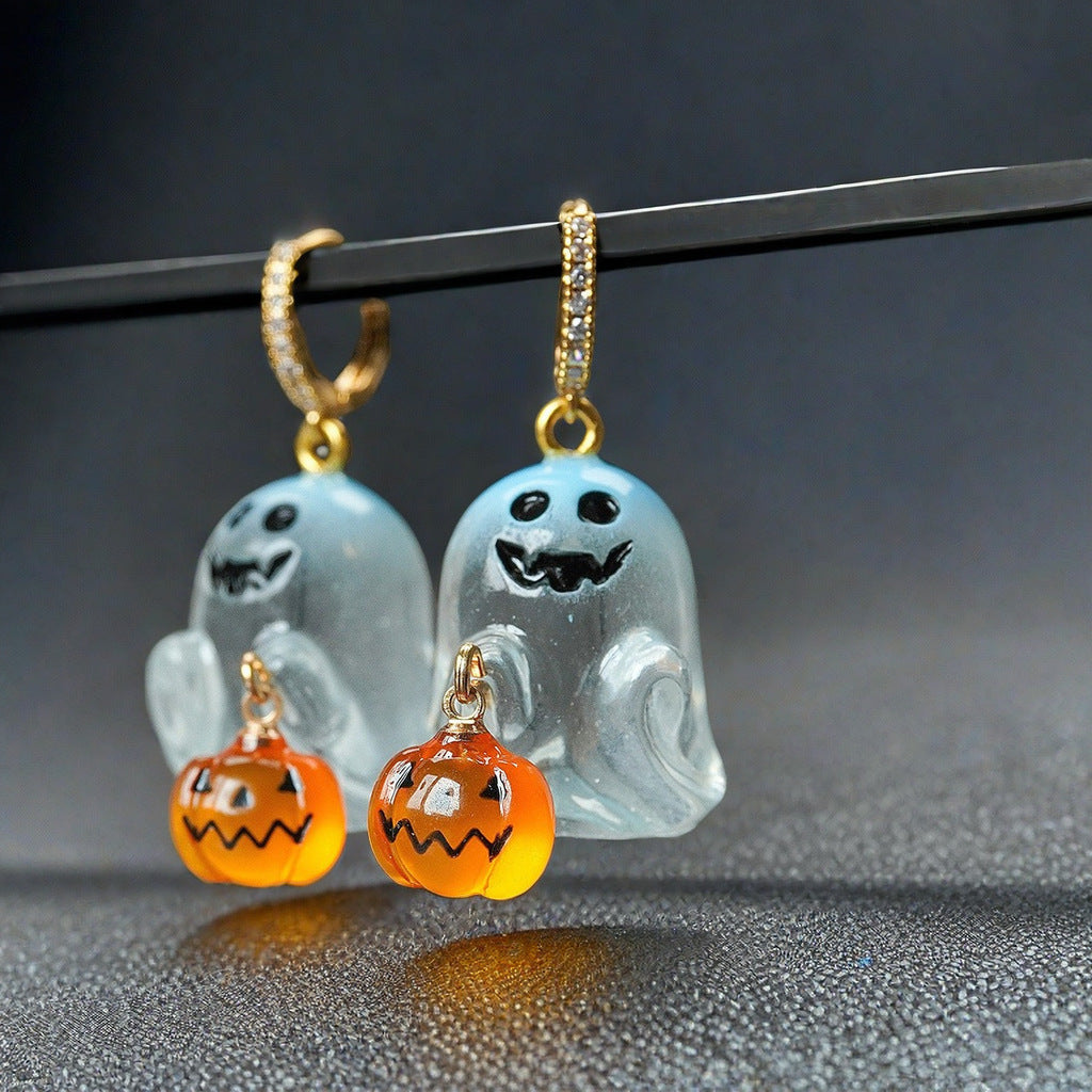 Pendientes de Fantasma de Acero Inoxidable para Halloween