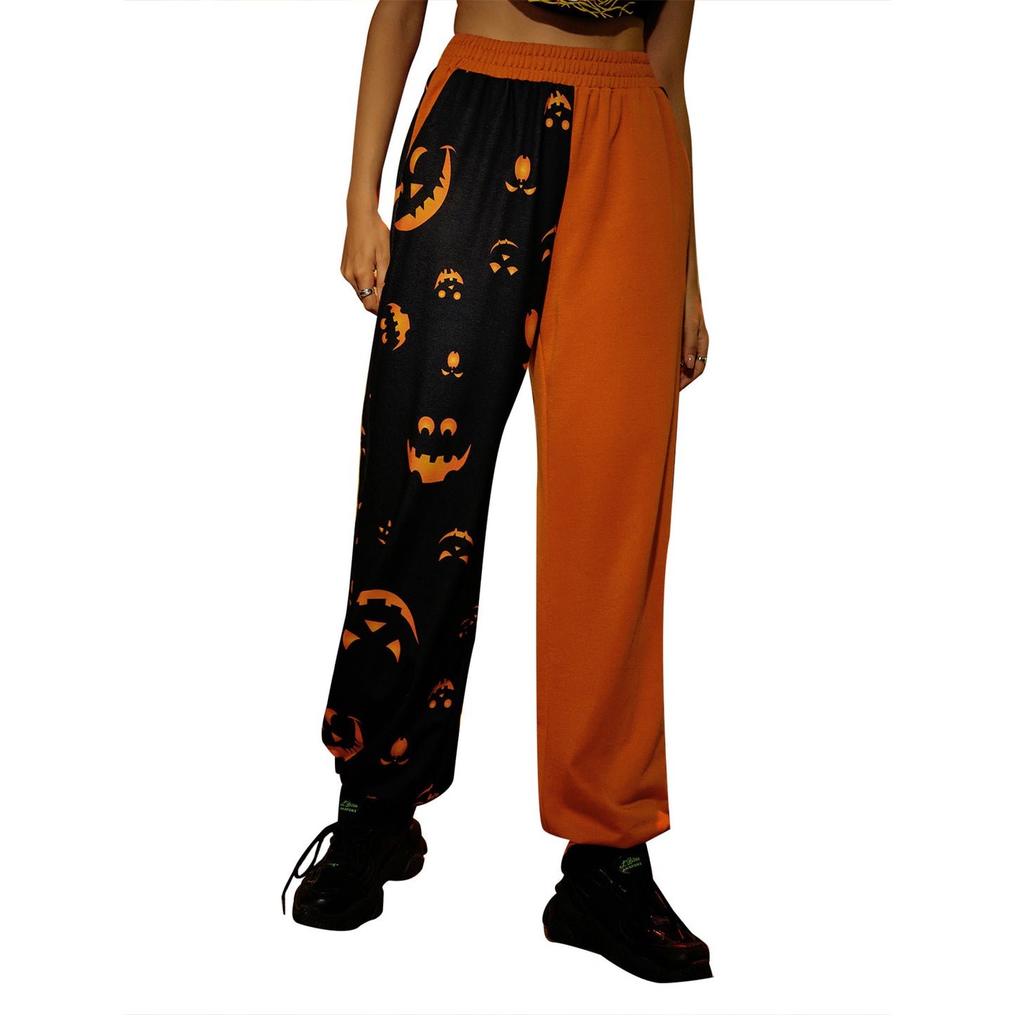 Pantalones de Halloween para Mujer con Estampado y Detalles en Parches