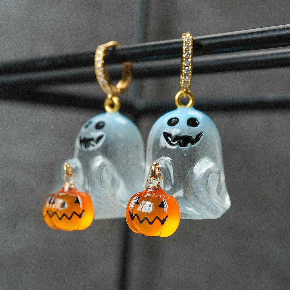 Pendientes de Fantasma de Acero Inoxidable para Halloween