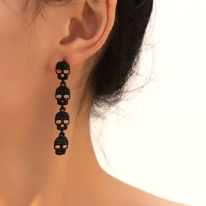 Pendientes Oscuros de Calavera para Halloween