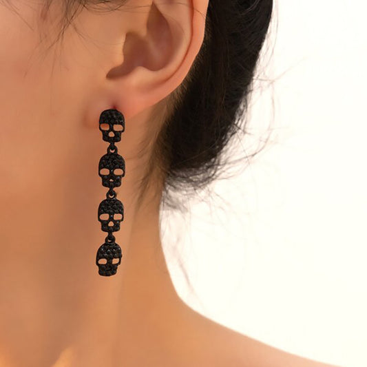 Pendientes Oscuros de Calavera para Halloween