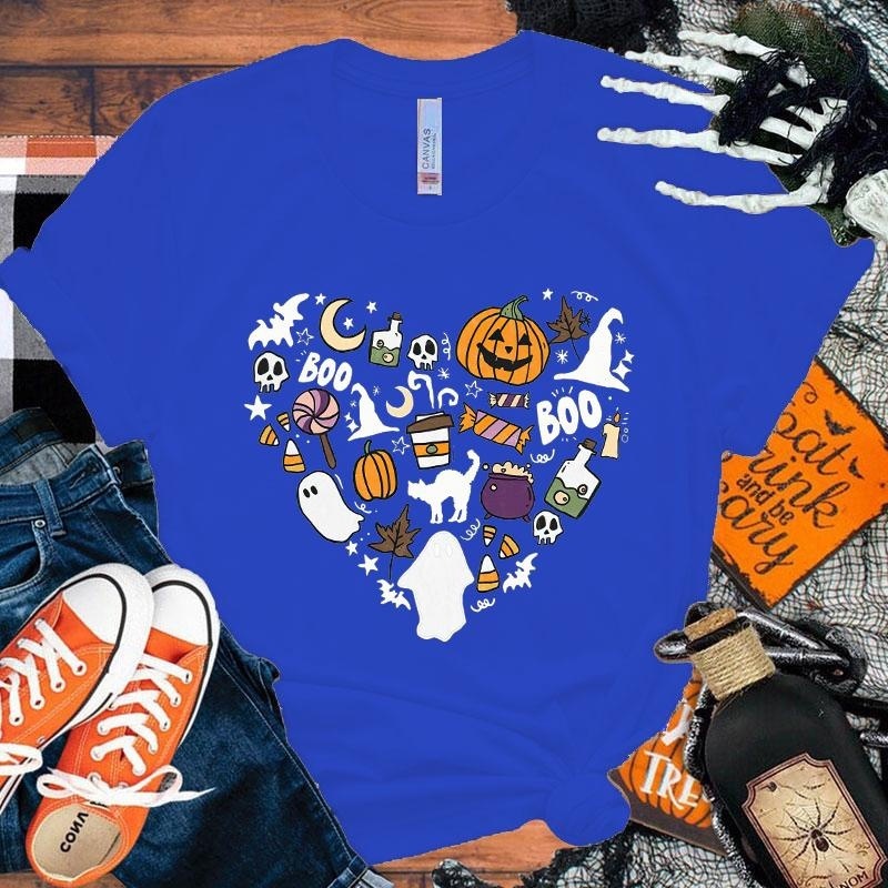 Camiseta de Halloween 'Boo Pumpkin Love' para hombres y mujeres.