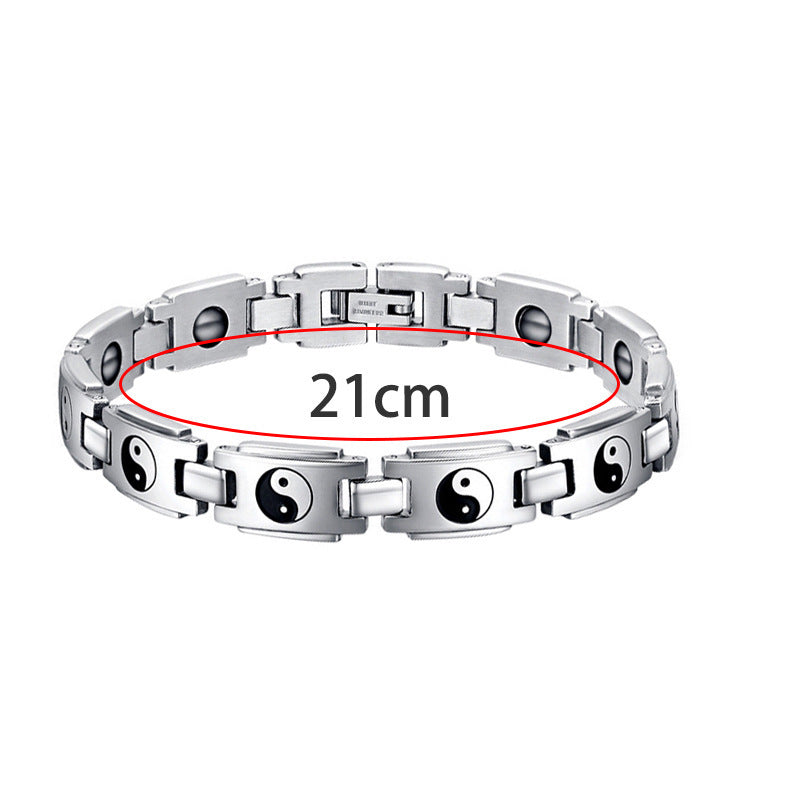 Pulsera de acero titanio Tai Chi  para hombres.