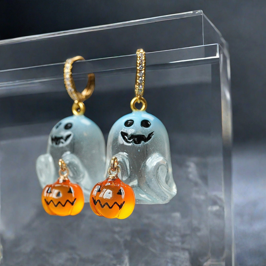 Pendientes de Fantasma de Acero Inoxidable para Halloween