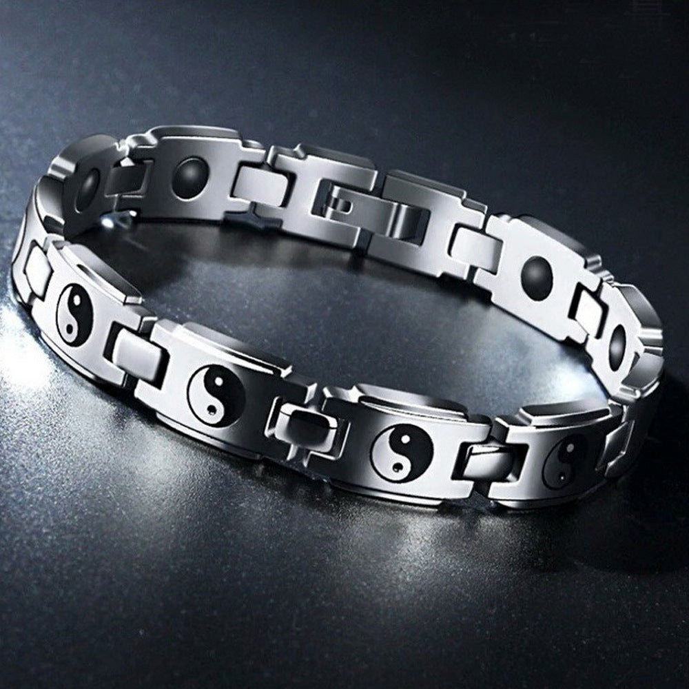 Pulsera de acero titanio Tai Chi  para hombres.