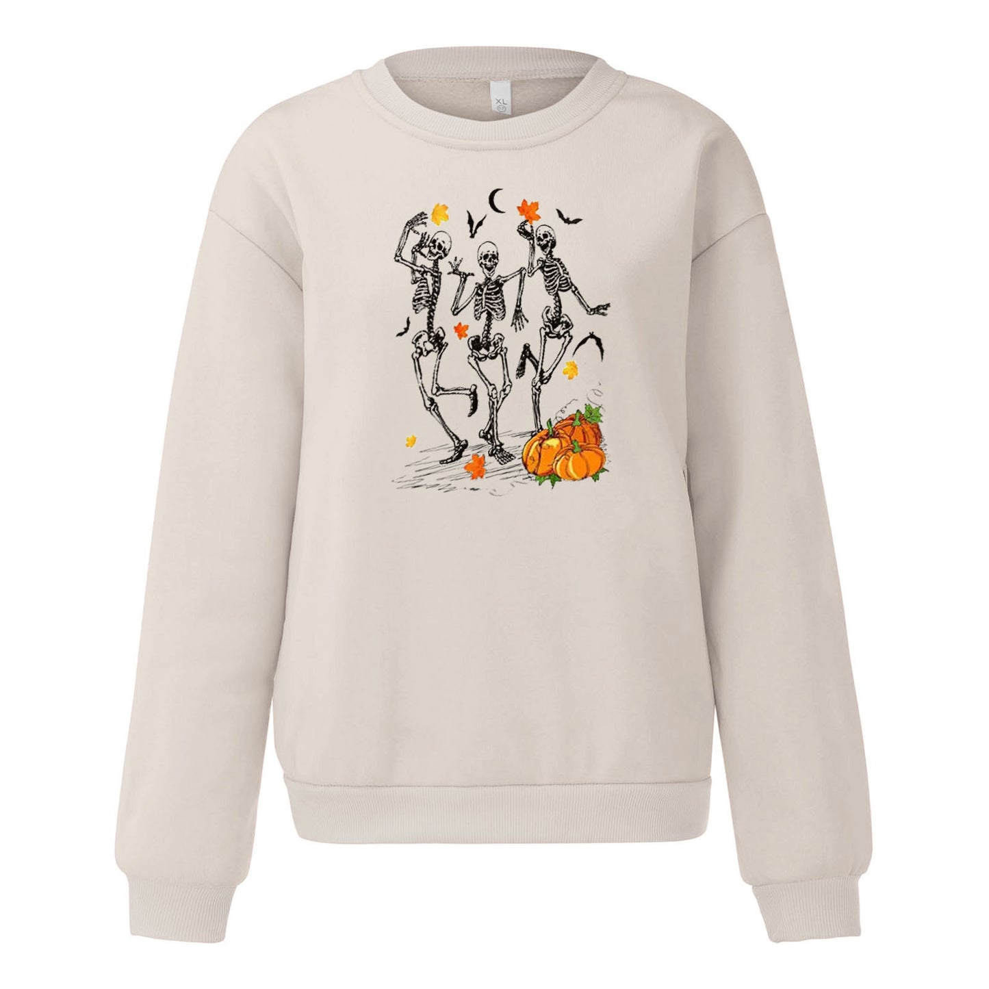 Sudadera de Cuello Redondo para Mujer con Estampado de Halloween.